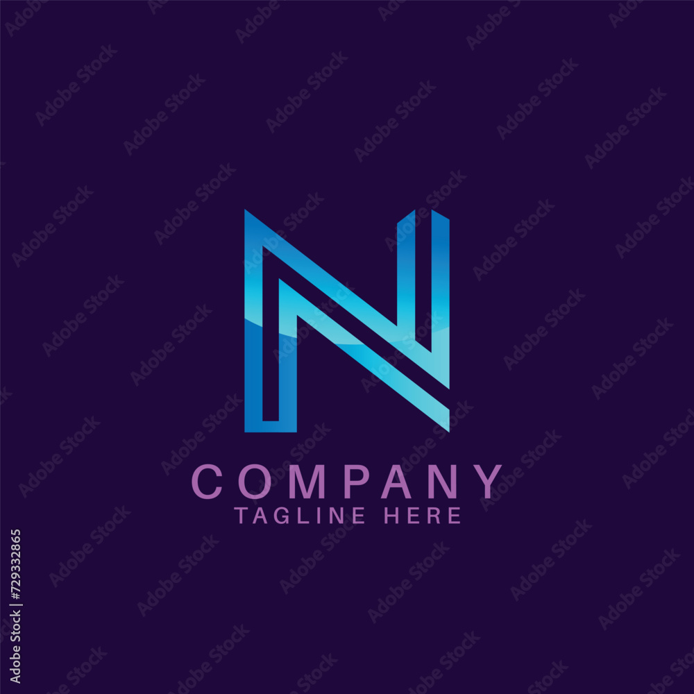N Letter Logo Design Template, gradient logo N Letter Logo Design Template, gradient logo