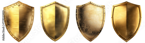 golden shield isolated. Png collection photo