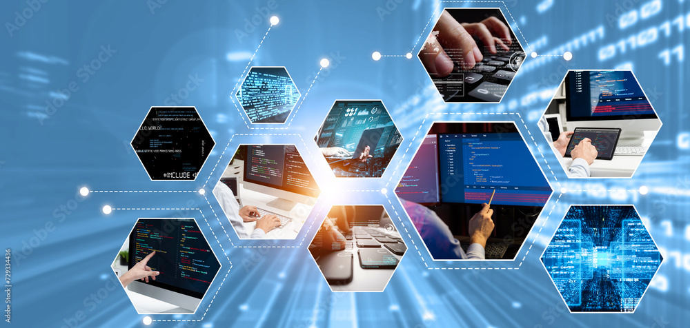 Computer programming, coding and AI artificial intelligence software ...