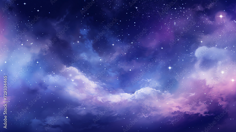 Captivating cosmic clouds in a star-filled night sky
