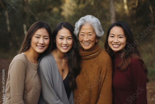 Three generations , grandmother, mother and daughter portrait. mother's day and family concept