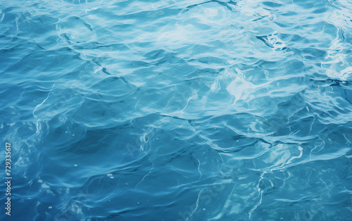 A Close Up Of A Blue Water Surface With Waves © piksik