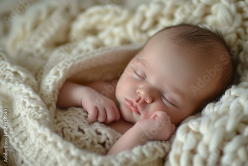 Peaceful Snapshot Capturing The Serenity Of Slumbering Newborn Baby © Anastasiia