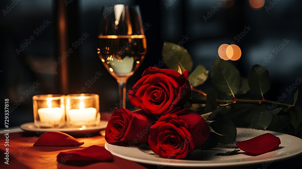 Closeup with cropped shot of lovers holding hands over romantic valentine’s day dinner table with wine and red rose. the man gently touches the woman’s fingers Closeup with cropped shot of lovers holding hands over romantic valentine’s day dinner table with wine and red rose. the man gently touches the woman’s fingers