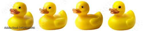 Set of yellow rubber ducks, PNG Collection