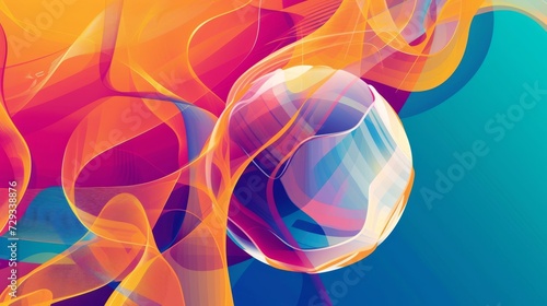 Create an abstract sports-themed composition featuring fluid shapes and gradients, leaving a blank area on the left for text or logos --ar 16:9 --v 6 Job ID: 2c192431-822e-4093-893d-cac9e34d8e94