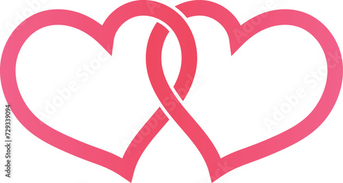 Double Heart Vector, Two Hearts Art Love Icons and Graphics For Valentine
