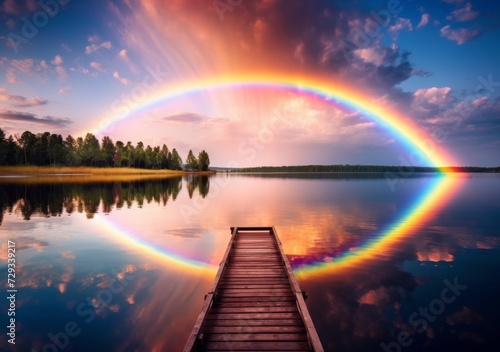 Lake Serenity: Rainbow Arching Over