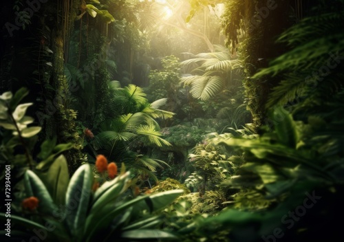 Glowing Jungle Canopy: Radiant Landscape