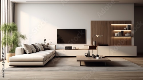 Modern living room with sofa and furniture