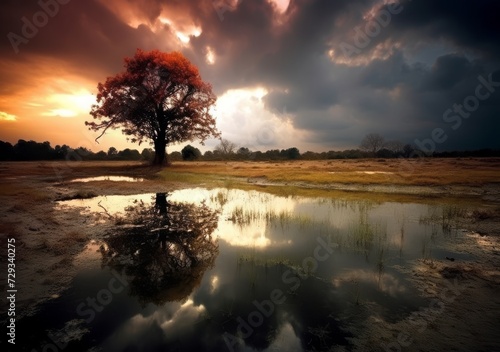 Singular Serenity: Tree in the Landscape © Gogi
