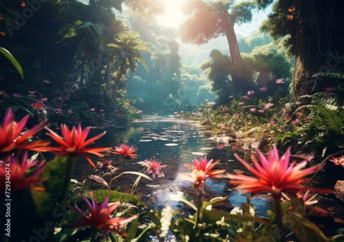 Brilliant Jungle Bloom: Luminous Landscape