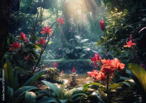 Luminous Blossom Haven  Jungle Serenity
