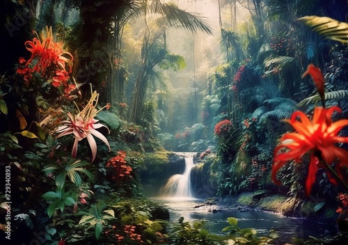 Floral Jungle Illumination  Nature s Splendor