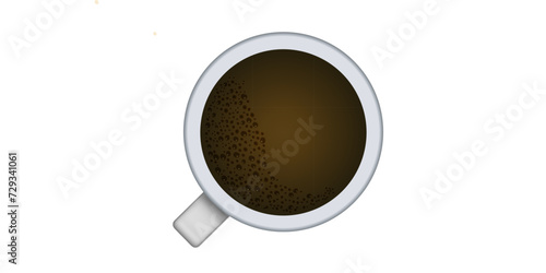 Black Coffee Isolated On White Background.