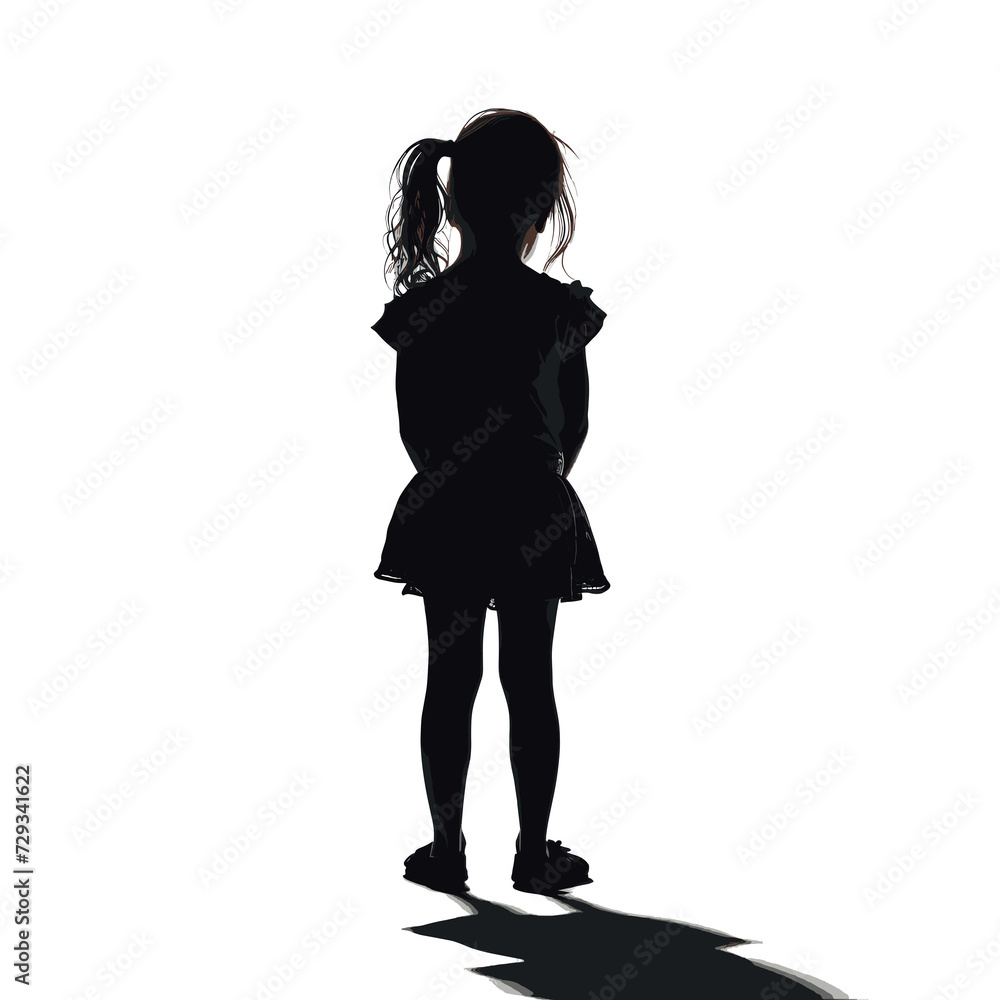silhouette of little girl silhouette of little girl