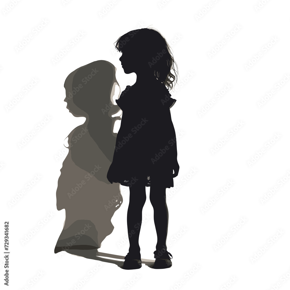 silhouette of little girl