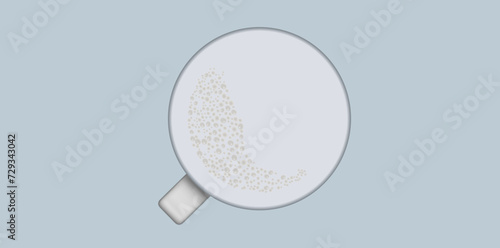 Cup Of Milk Nutritious Beverage Vector Illustration.