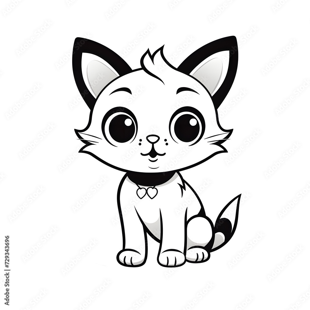 Cute cat illustration isolated on white background. Cute cat illustration isolated on white background.