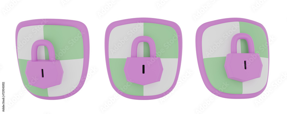 Set of purple protection shield with transparent background, PNG, Isolated Set of purple protection shield with transparent background, PNG, Isolated
