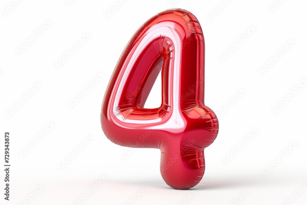 Realistic inflated font 3D render - number Realistic inflated font 3D render - number