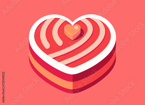 A heart-shaped dessert with intricate spun sugar decorations. vektor illustation