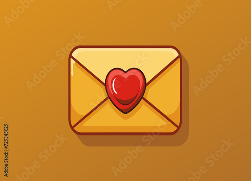 A vintage love letter sealed with wax. vektor illustation
