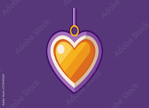 A heart-shaped pendant with a hidden compartment. vektor illustation