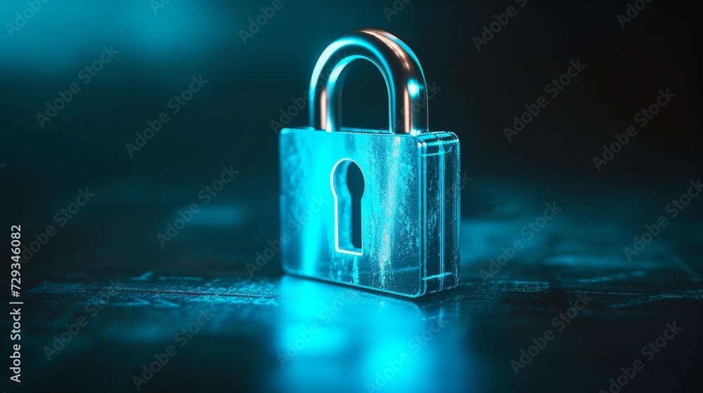 Fototapeta premium Minimal Security: Signs Amidst the Lock Symbol