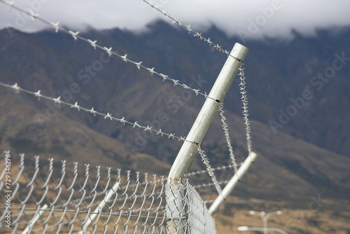 Canvas Print Fence with barbed wire