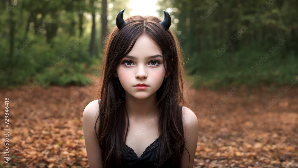 森の中の小悪魔の美少女 森の中の小悪魔の美少女