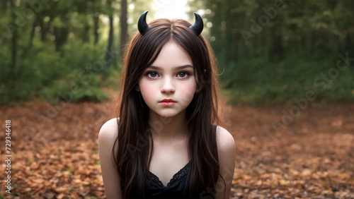 森の中の小悪魔の美少女