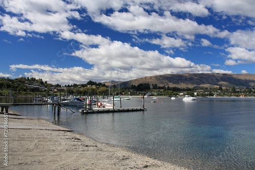Lake Wanaka harbor in New Zealand photo