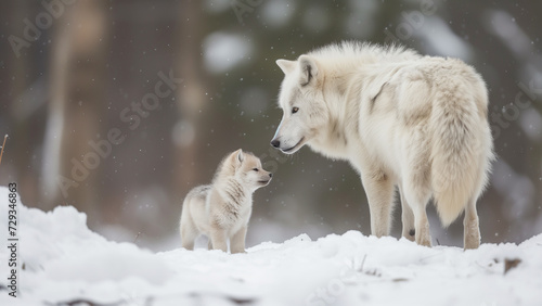Arctic Bliss  A Baby Wolf   s Snowy Frolic with Mothe