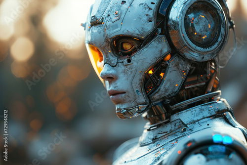 The impact of new technologies on the global crisis. Artificial intelligence of cyborgs. Machine learning and artificial intelligence concept in computer electronic technology style © Irina Beloglazova