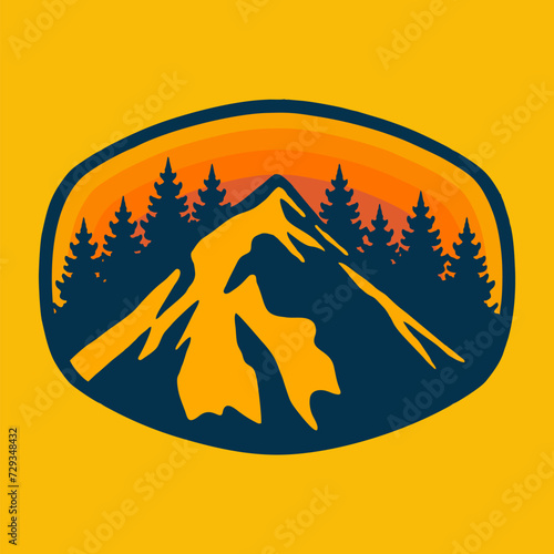 THE GREAT MOUNTAIN BADGE LOGO DESIGN VECTOR ILLUSTRATION