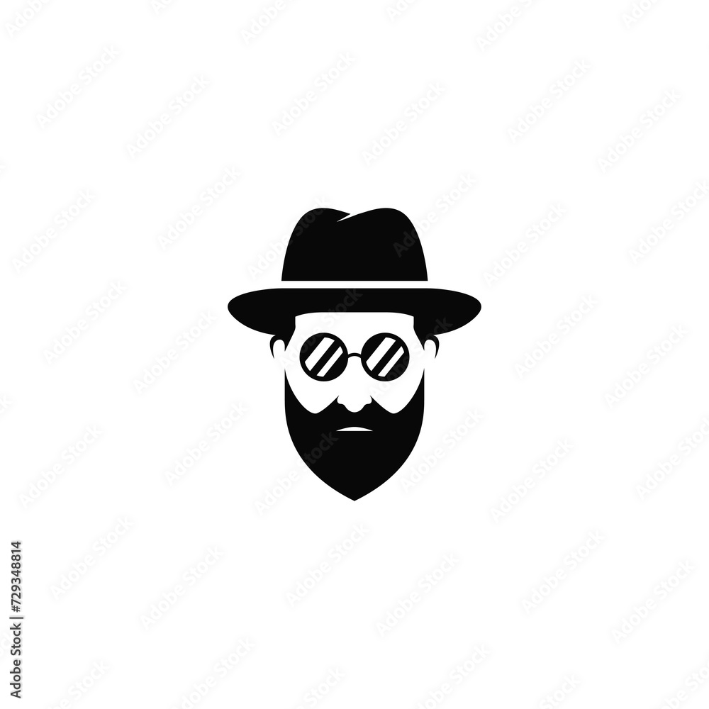 bread men mustache logo design graphic vector