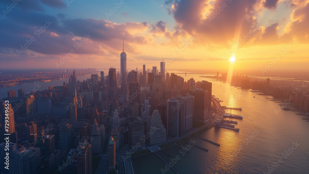 Fototapeta premium Golden Hour Glory: A Scenic Sunset