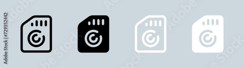 Memory usage icon set in black and white. Storage signs vector illustration.