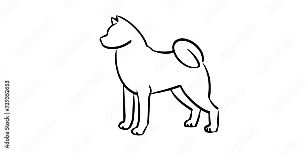 illustration of a akita dog
