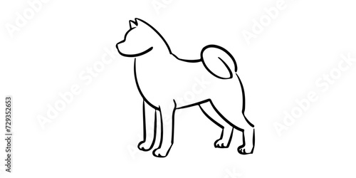Obraz na plátne illustration of a akita dog