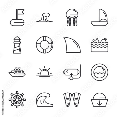 set of icons Ocean