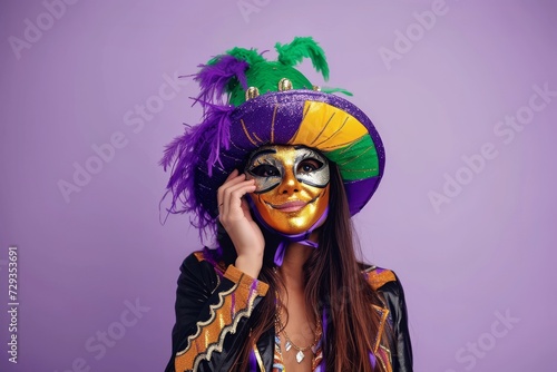 Femme déguisé pour le Mardi Gras