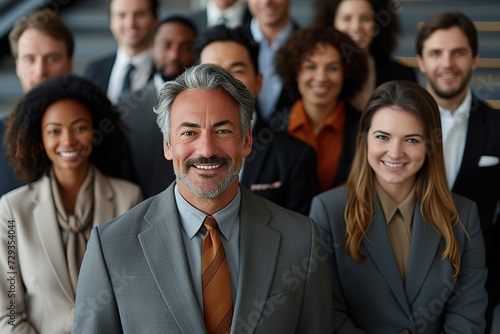 Diverse Group of Professionals Engaged in a Discussion, Anonymity in the Corporate World, Unity in Formal Attire