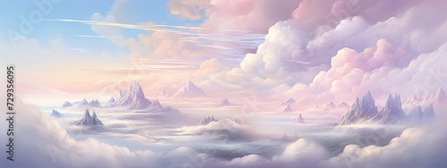 Wallpaper Mural A dreamy pastel sky, with soft pink and purple clouds floating above a tranquil landscape, evoking a sense of calm and tranquility Torontodigital.ca