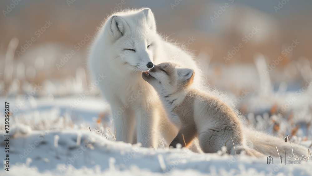 Arctic Playtime: A Baby Fox’s Snowy Adventure with Mother Arctic Playtime: A Baby Fox’s Snowy Adventure with Mother
