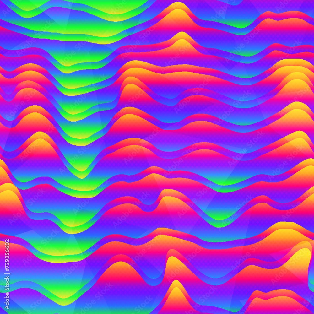 Neon bright waves. Seamless pattern Neon bright waves. Seamless pattern