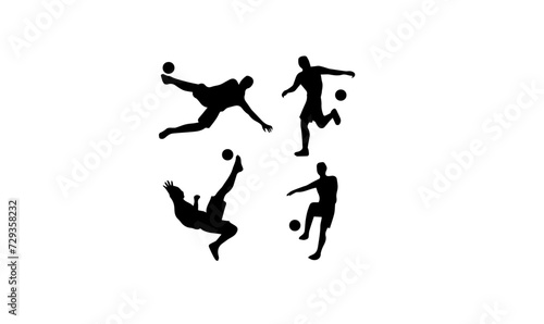 sportsmen silhouettes image, jumping people design, men playing soccer,