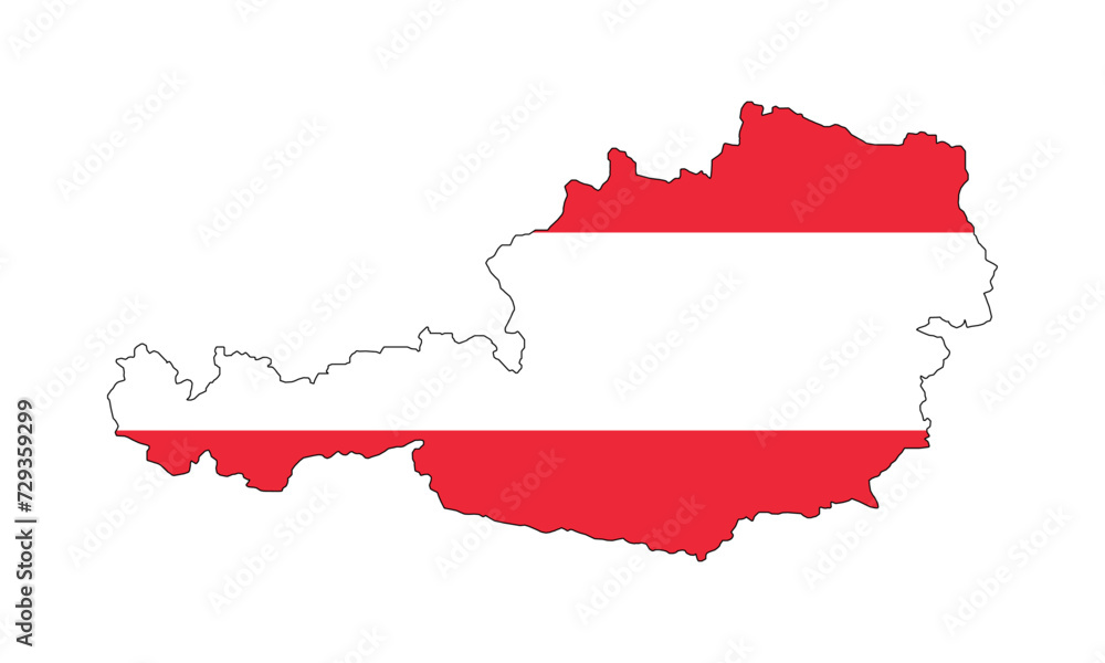 Obraz premium Falg Map of Austria
