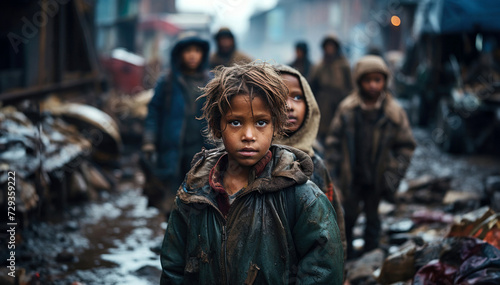 children’s in poor urban areas photo